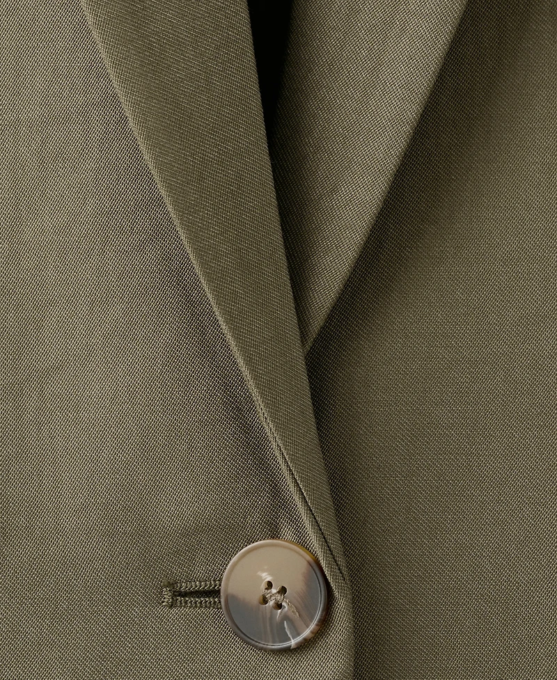 Mango Women's Lapel Pockets Straight Suit Jacket