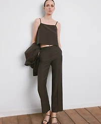 Mango Women's Mid-Rise Lyocell Pants