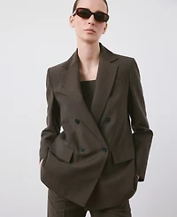 Mango Women's Straight-Fit Lyocell Suit Blazer