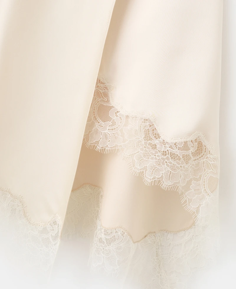 Mango Women's Lingerie Wrap Slit Skirt