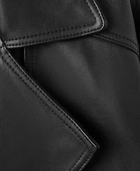 Mango Women's Lapels Leather Jacket