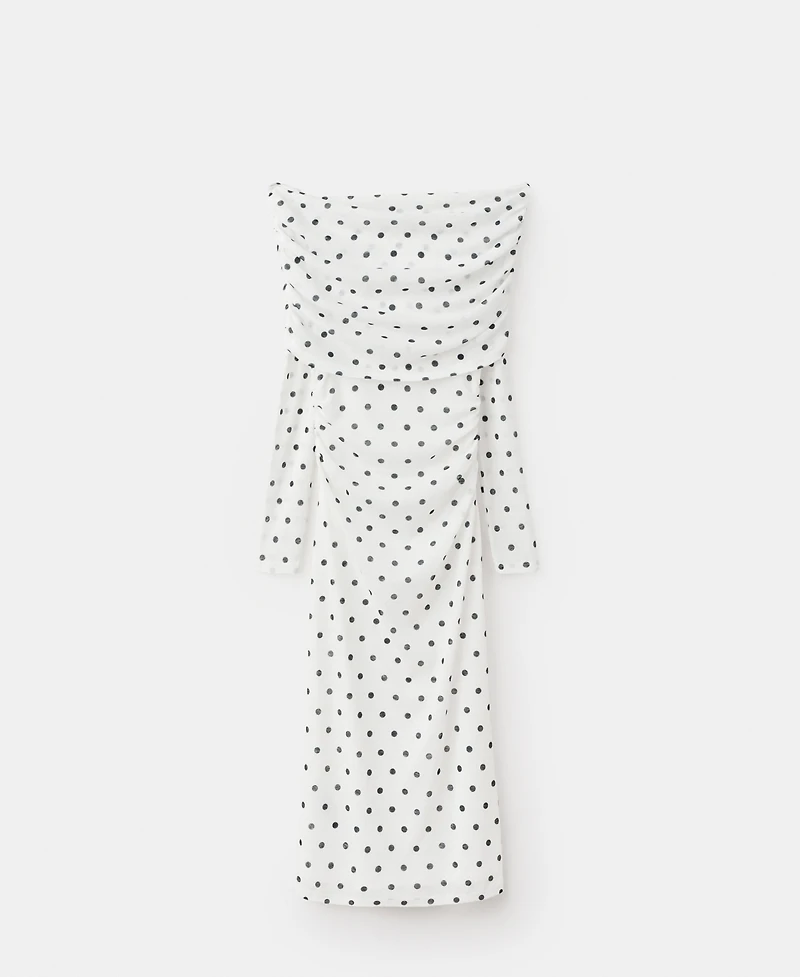 Mango Women's Polka-Dot Strapless Dress