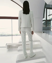 Mango Women's Jewel-Button Strip Collar Jacket