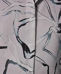 Donna Karan New York Petite Printed Collared Blouse