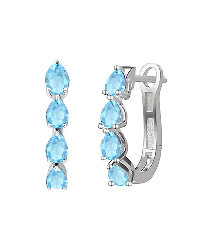 Macy's Lab Grown Emerald (1 ct. t.w.) Earrings Sterling Silver (Also Available Multi-Stones)