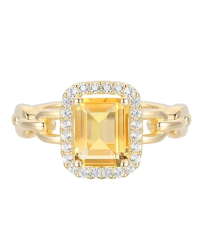 Macy's Amethyst (1-1/2 ct. t.w.) & Lab Grown White Sapphire (1/4 Ring 14k Gold Over Sterling Silver (Also Available Multi-Stones)