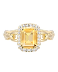 Macy's Amethyst (1-1/2 ct. t.w.) & Lab Grown White Sapphire (1/4 Ring 14k Gold Over Sterling Silver (Also Available Multi-Stones)