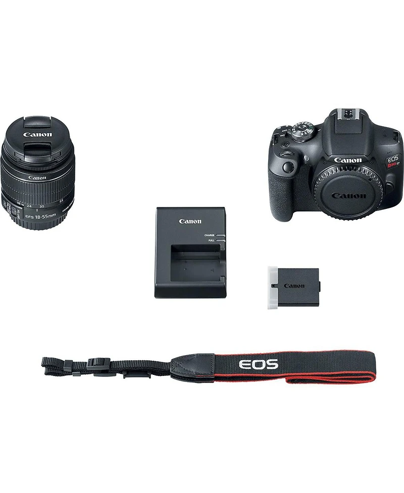 Canon Eos Rebel T7 Dslr Camera with Ef-s 18-55mm and Ef 75-300mm Lens Bundle with Bag, 64GB Sd Card, Corel Pc Photo and Video Software Pack and