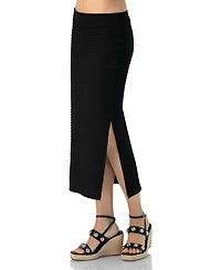 Ivonne Women's Midi Knit Skirt with Side Slits