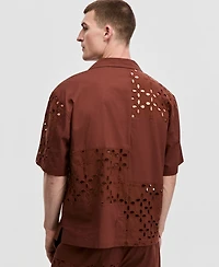Mode of One Men's Short-Sleeve Boxy Patch Shirt, Macy's Exclusive