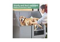 Aecojoy 50” Height Adjustable Stainless Steel Dog Bathtub with Ramp