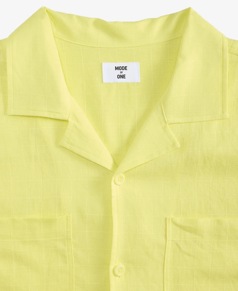Mode of One Men's Boxy-Fit Short-Sleeve Linen Shirt, Macy's Exclusive