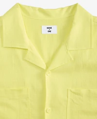 Mode of One Men's Boxy-Fit Short-Sleeve Linen Shirt, Macy's Exclusive