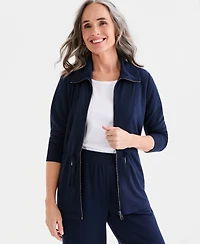 Style & Co Women's LuxLounge French Terry Zip Jacket, Macy's Exclusive