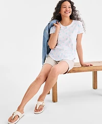Style & Co Women's Printed Short-Sleeve Crewneck T-Shirt, Macy's Exclusive