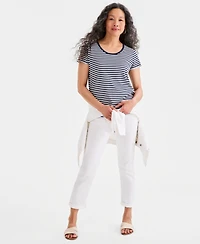 Style & Co Women's Printed Short-Sleeve Scoop-Neck Top, Macy's Exclusive
