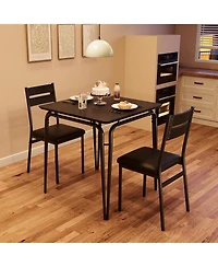 gaomon 3-Piece Dining Room Set, Table and 2 Chairs with Backrests and Padded Seats, Space Saving for Living Room