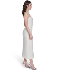 Vince Camuto Women's Sweetheart Neck Front Slit Midi Dress