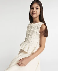 Calvin Klein Girls' 7-16 Crinkle Knit Tiered Skirt