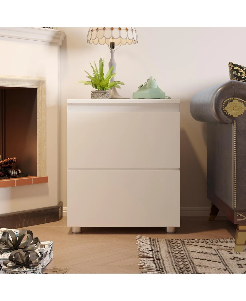 Famapy 2-Drawer Nightstand, End Table, Bedroom Bedside Dresser Chest