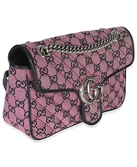 Pre-Owned Gucci Pink Gg Matelasse Diagonal Canvas Small Gg Marmont Shoulder Bag
