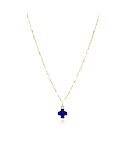 The Lovery Mini Lapis Single Clover Necklace 14K Gold
