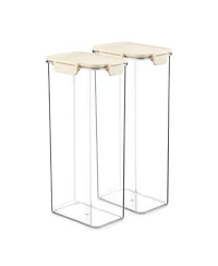 Sorbus 2 Pack Airtight Food Storage Container – Clear Stackable Canister for Pantry, Rice, Pasta, Cereal and Snacks