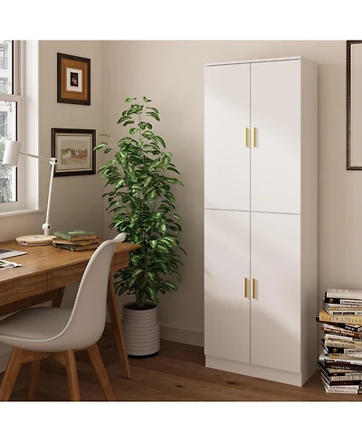 Homsee Modern Wooden Accent Bookcase, Sideboard, with Adjustable Shelves