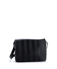 Pre-Owned Fendi Large Flap Messenger Bag Pequin Embossed Leather