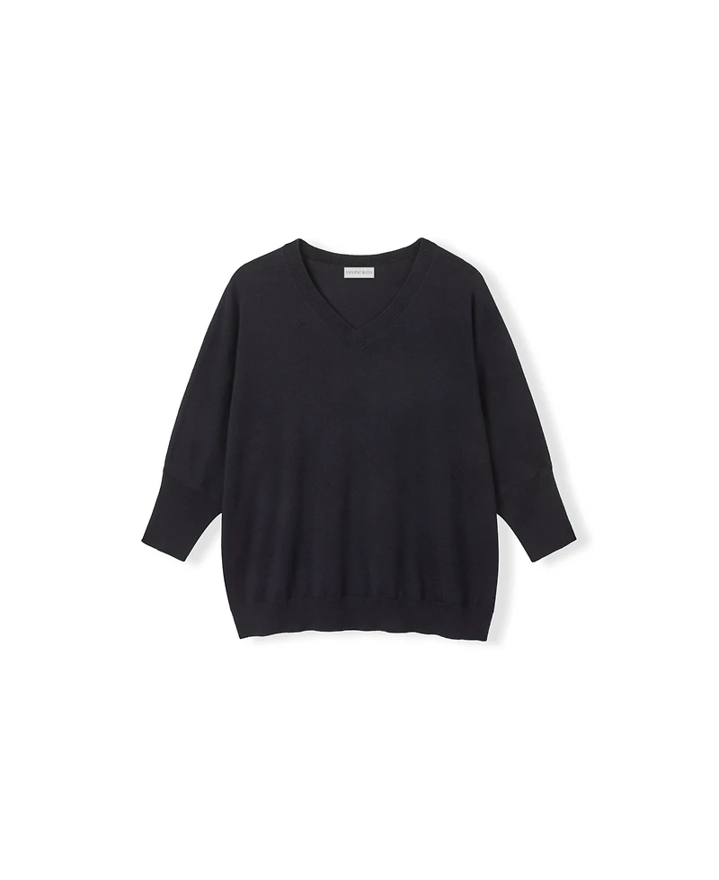 Celtic & Co. Women's Slouchy V-Neck Pure Wool Jumper