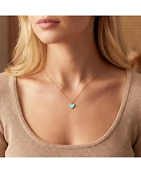 The Lovery Mini Turquoise Single Heart Necklace 14K Gold