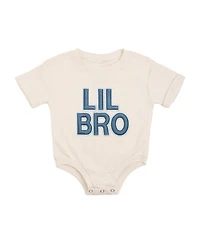 Sweet Wink Baby Boys Lil Bro Embroidered Patch Short Sleeve Romper