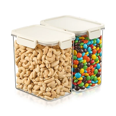 Sorbus 2 Pack 1800ml/63.49oz Clear Stackable Airtight Food Storage Containers for Pantry, Rice, Pasta, Cereal and More