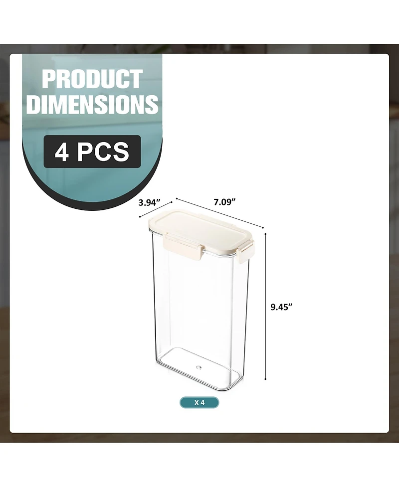 Sorbus Pack Airtight Food Storage Containers – Clear Stackable Canisters for Pantry, Rice, Pasta