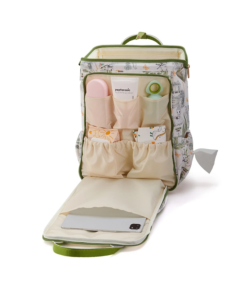 Sunveno Wide Open Frame Diaper Bag Backpack with Insulated Bottle Pockets