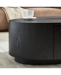 Boyel Living Modern Luxury Oval Coffee Table, Matte Mdf with Storage Drawer for Room Accent