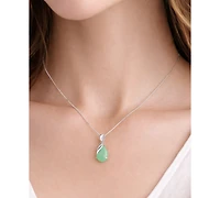 Macy's Green Jade Pendant Necklace in Sterling Silver