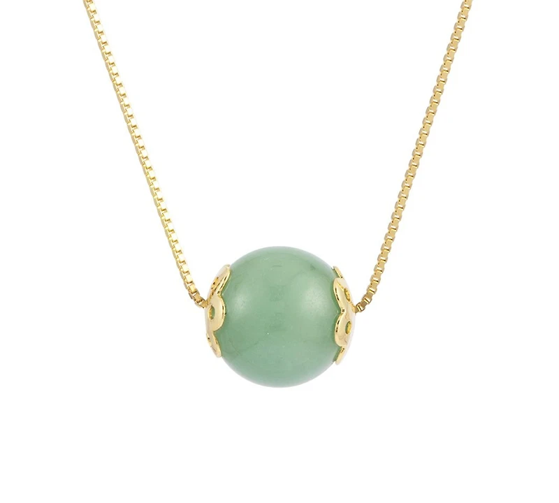 Macy's Black Onyx Necklace 14k Gold over Sterling Silver (Also Available Green Jade)
