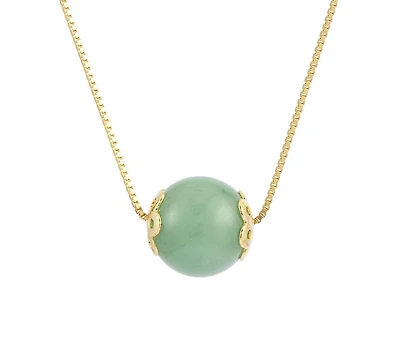 Macy's Black Onyx Necklace 14k Gold over Sterling Silver (Also Available Green Jade)