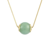 Macy's Black Onyx Necklace 14k Gold over Sterling Silver (Also Available Green Jade)