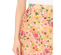 CeCe Women's Floral High-Low Midi Skirt