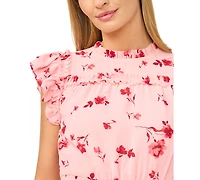 CeCe Women's Flutter-Sleeve Smocked-Waist Midi Dress