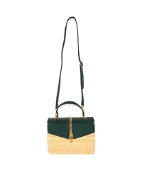 Pre-Owned Gucci Small Sylvie Wicker Top Handle Bag