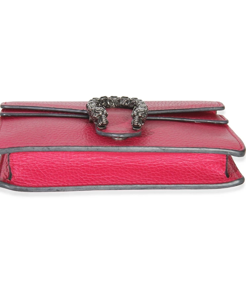 Pre-Owned Gucci Pink Dollar Calfskin Crystal Super Mini Dionysus Flap