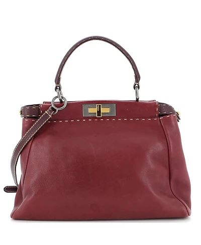 Pre-Owned Fendi Medium Selleria Peekaboo Bag Leather