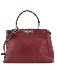 Pre-Owned Fendi Medium Selleria Peekaboo Bag Leather