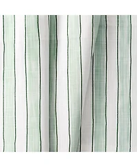 Ellis Curtain Saratoga Stripe Cotton Scallop Poly-Cotton Lined Rod Pocket Valance