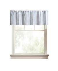 Ellis Curtain Saratoga Stripe 100% Cotton Tailored Rod Pocket Valance 50" x 16