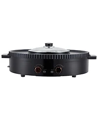 Ecooso Electric Hot Pot with Grill, Dual Temperature Control, Nonstick Pan, Serves