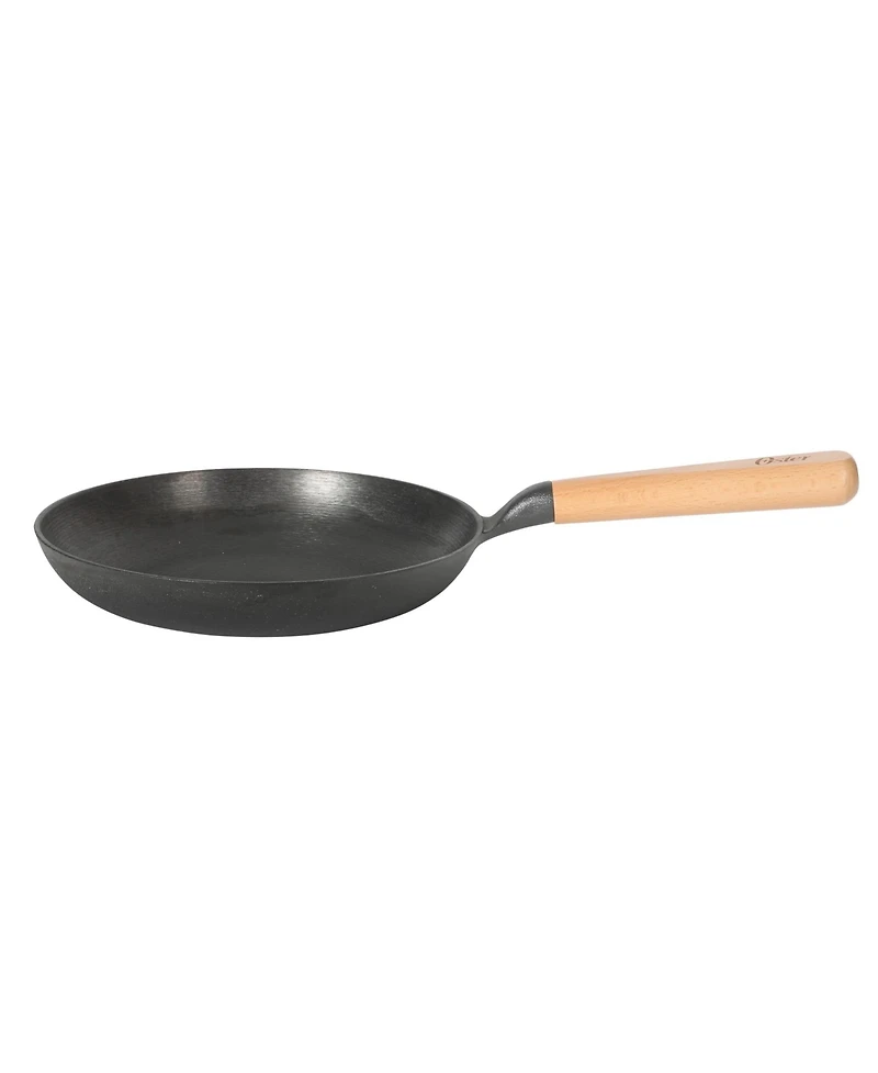 Oster Platinum 9.5" preseasoned cast iron skillet with wood handle, lightweight nonstick pan
